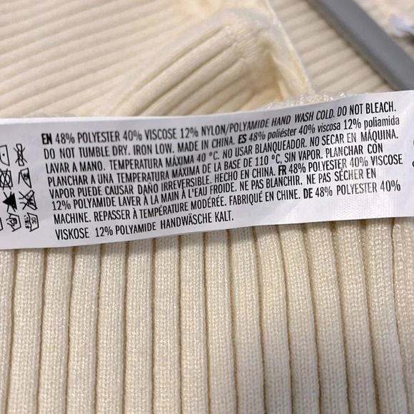 NWOT ENDLESS ROSE Ribbed Sweater Off The Shoulder Cream, Size L - Picture 13 of 14